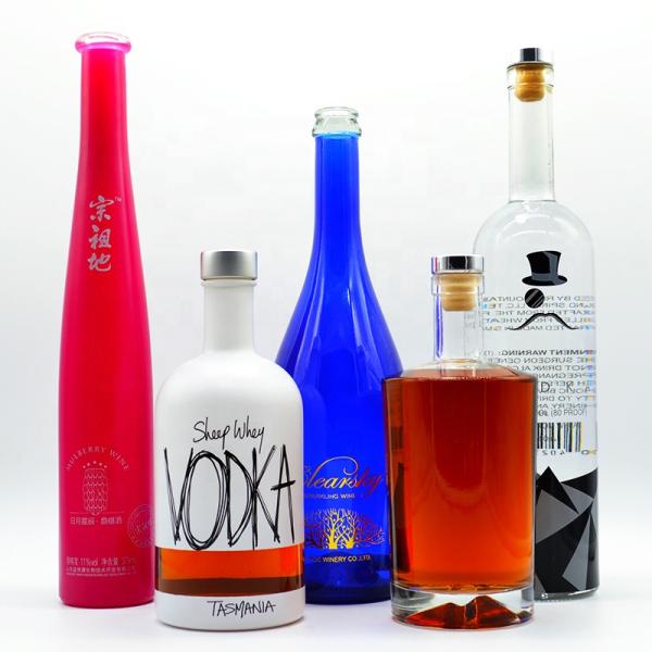 375ml 200ml 100ml Bottle Glass Gin Whisky Wine Vodka Spirit Glass Bottle with Cork