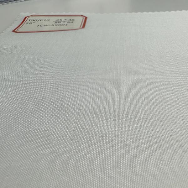 TC 90 Polyester 10 Cotton Fabric 45*45 88*64 Plain Poplin  Fabric