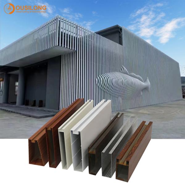 Construction Suspended Metal Linear Baffle Strip Decorative Extruded Aluminium / Aluminum Profile Wall Ceiling Panel