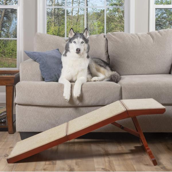 Solid Wood S L Bed Ramp For Dogs Cats 70 Inch Long No Slipping