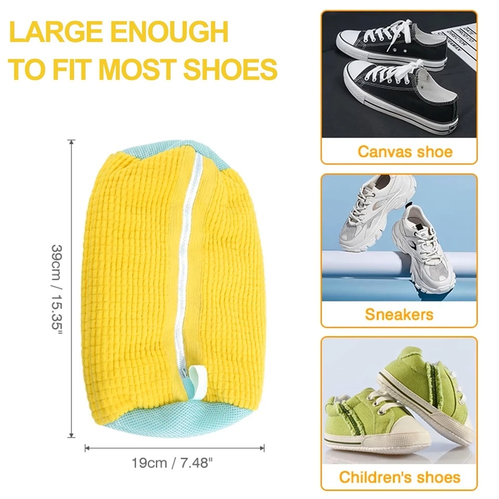 Reusable Shoe Washing Bag with Self-locking Zipper for Machine Laundry
