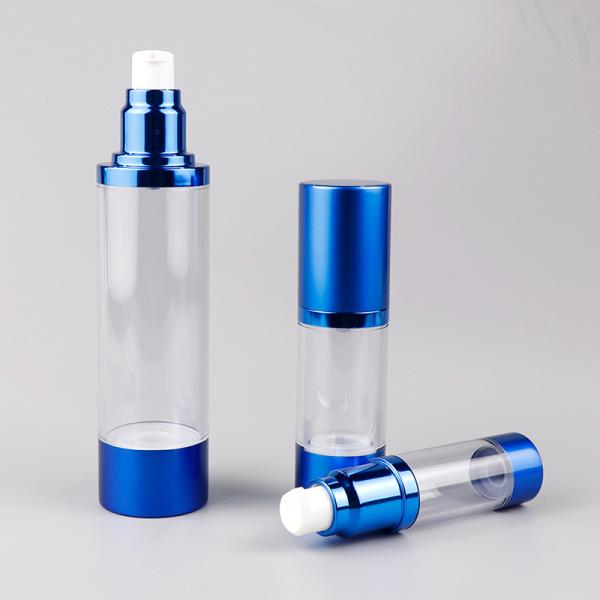 Бутылки брызг 0.5OZ 1OZ 1.7OZ 3.4OZ бутылка безвоздушной голубая круглая косметическая