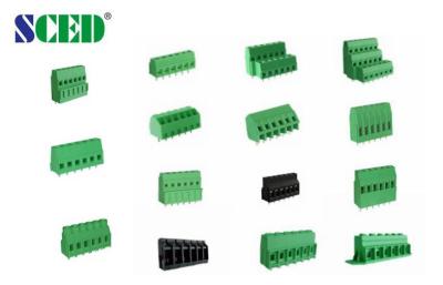 10A 2P-28P Right Angle Wire Inlet Terminal Block PCB Pitch 3.81mm 300v
