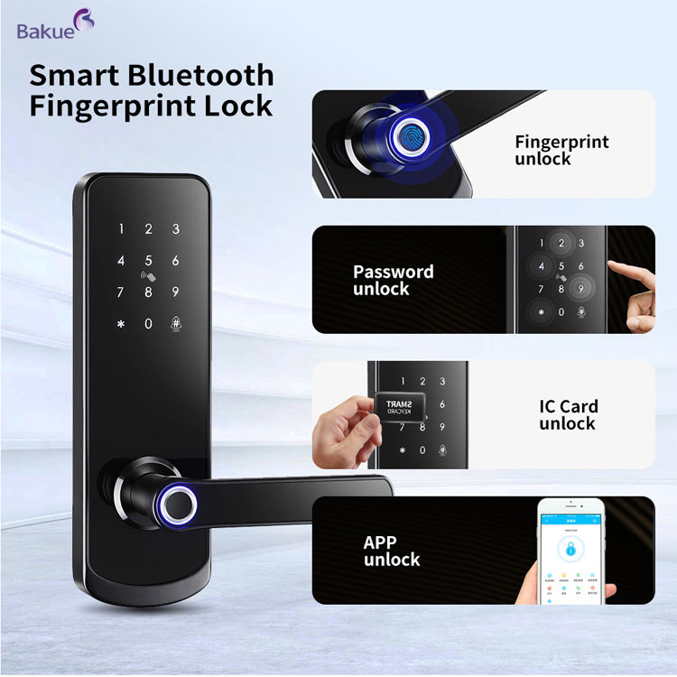 Fireproof 60min Fits Door Thickness 38 to 50mm 60min Fireproof Smart Door Lock with WiFi eKey APP Remote Control Access Management Device