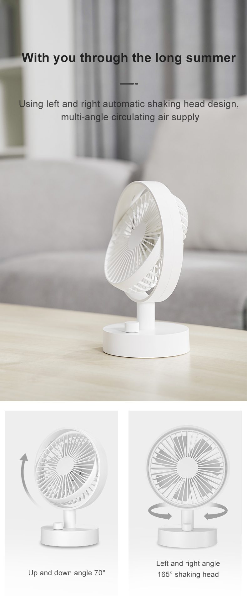 New Design Adjustable Wholesale Rechargeable Fan  Home Office Mini Portable  Handheld Table Fans