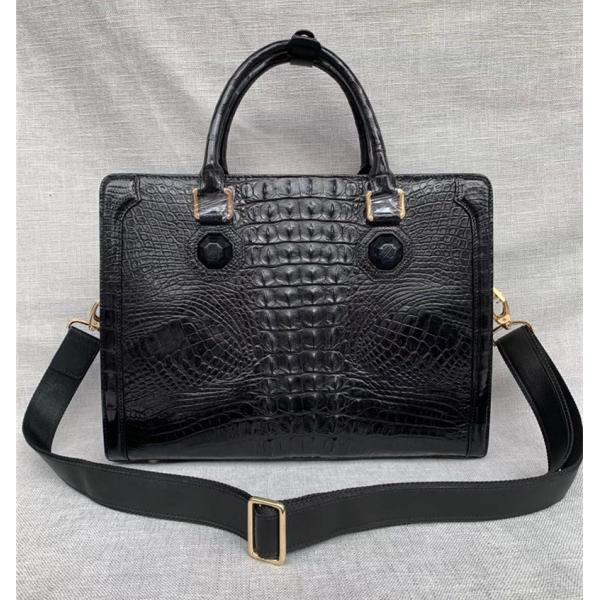 Genuine Crocodile Skin Businessmen Laptop Briefcase Exotic Alligator Leather Male Working Handbag Large Shoulder Bag