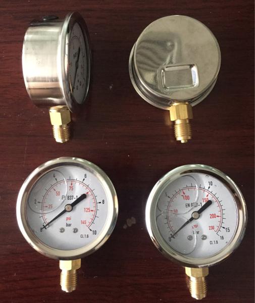 Iron Alloy Marine Oil Filled Marine Industrial Pressure Gauge EN837-1 YN-100