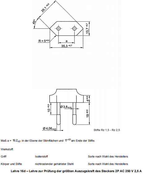 DIN VDE 0620-1 Max. And Min. Withdrawal Force Test Equipment For Plug & Socket‑outlet