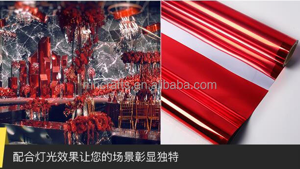 Wholesale Silver Gold Art Deco Plastic Acrylic Mirror Sheet 0.12mm Thick Unbreakable Flexible 100m Roll Wedding Stage Decoration
