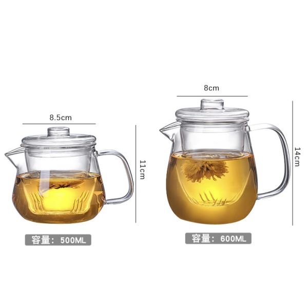 Modern Household Glass Tea Set Explosion Proof Glass Teapot With Removable Infuser