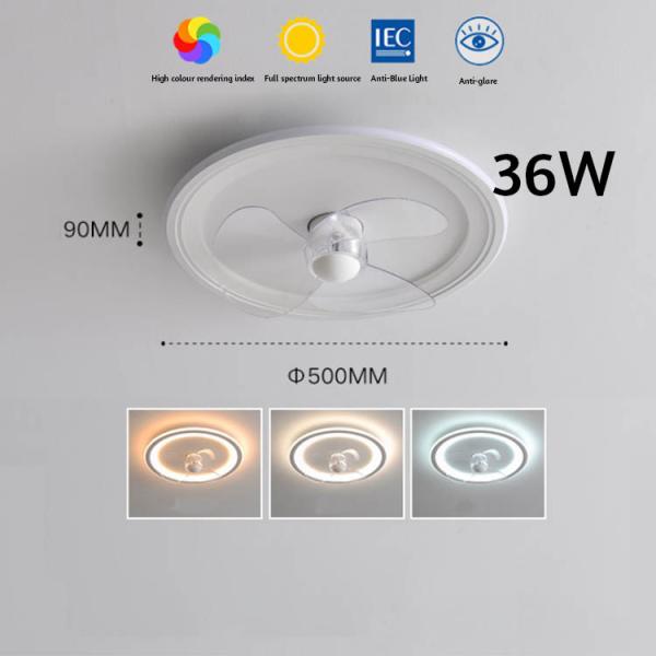 2000 Working Lifetime Ultra Slim Ceiling Fan Light with Simple Intelligent Design