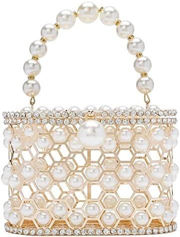 EVENING HANDBAG WOMEN CLUTCH PURSES WITH PEARL DIAMONDS FOR WEDDING PROM BIRTHDAY PARTY DINNER ACCESSORIES