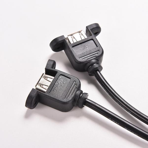 30cm Motherboard Internal 9pin Pitch 2.54mm to Dual Port USB 2.0 A Female Screw Lock Panel Mount Cable