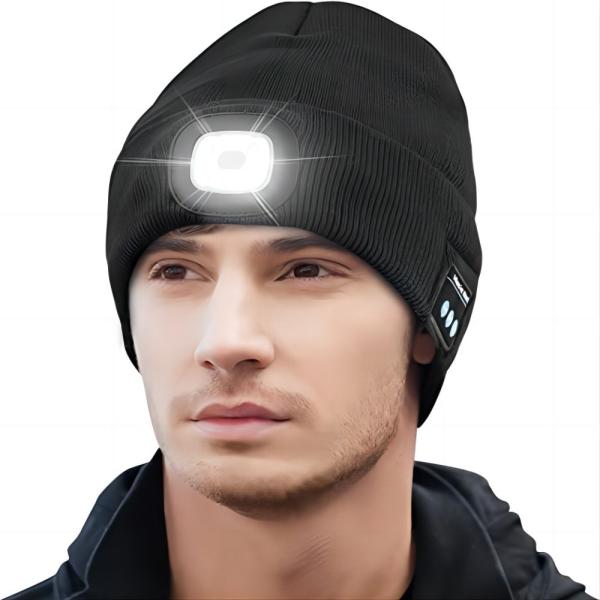 4 LED Headlamp Bluetooth Headphones Hat With Wireless Headphones Birthday Gifts