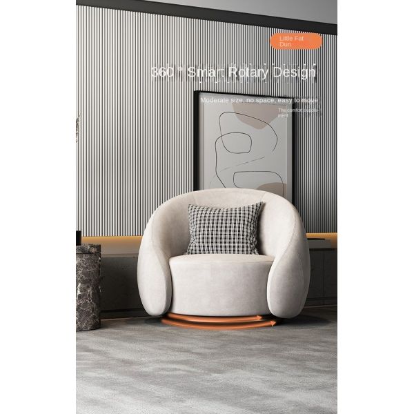 Modern Leisure Lounge Sofa Chair Lazy Swivel Accent Chair Rotatable Single Seat Round Velvet Fabric Sofa Chair for Living Room