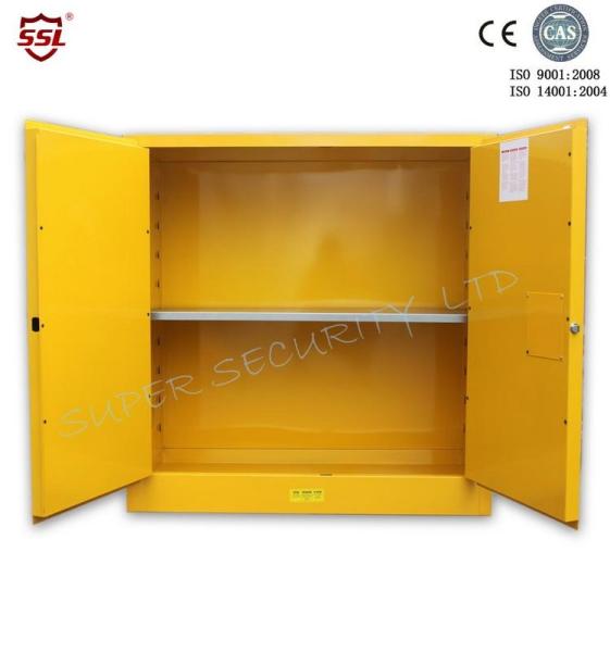 Liquid Safety Flammable Storage Cabinet Yellow Powder Coated 18 Gauge Steel