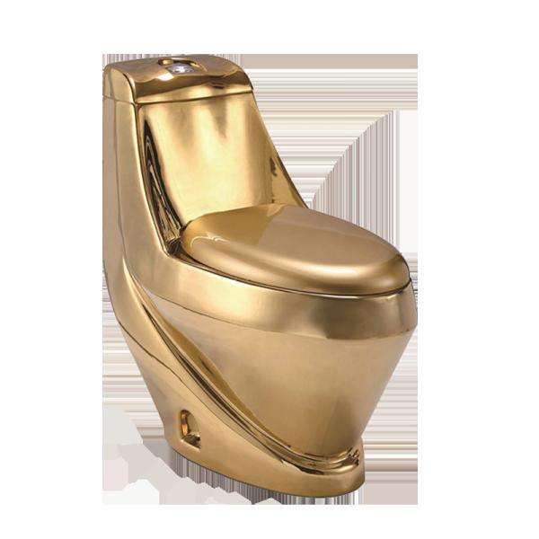 Toalete coligado dourado Diamond Dual Flush luxuoso do suporte sanitário do assoalho dos mercadorias