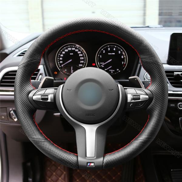 MEWANT For BMW X2 F39 Fan Club Design Style DIY Genuine Leather Steering Wheel Cover