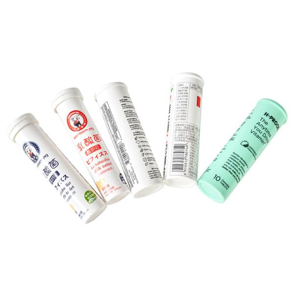Empty White Tablets Storage Effervescent Pill Tube Custom Vitamin C Bottle with Spiral Cap