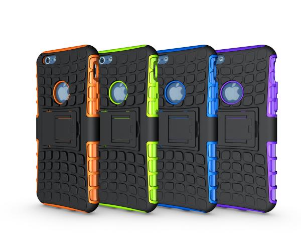 TPU+PC armor stand case for iPhone 6/6 Plus,unique design, White color, strong protection