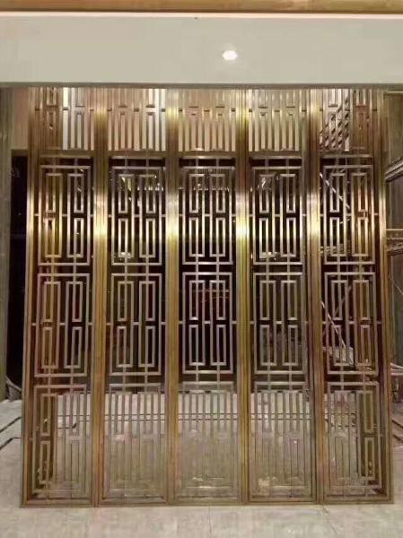 China Rose Gold Decorative Stainless Steel Metal Partition Room Divider Factory