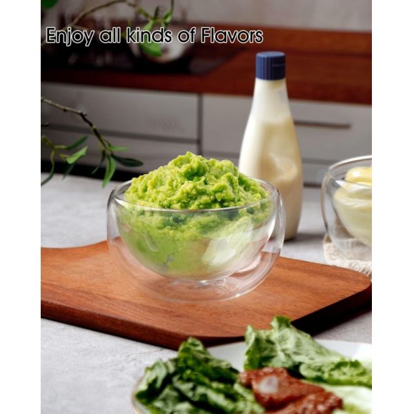 High Borosilicate Double Wall Glass Bowl For Ice Cream Yogurt Matcha Dessert Salad