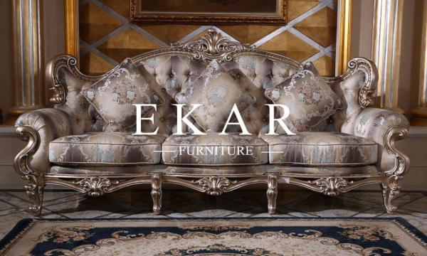 Baroque Majlis sofa Luxury Fabric Silk Curved Living Room Furniture European Style Classic Sofa Set