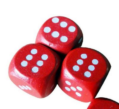 18mm wood dice red color game dice kids toy dice wholesale wood dice