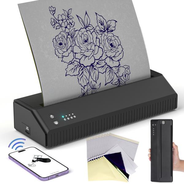 App Control Tattoo Transfer Machine 2500mAh 203dpi Thermal Copier Tattoo
