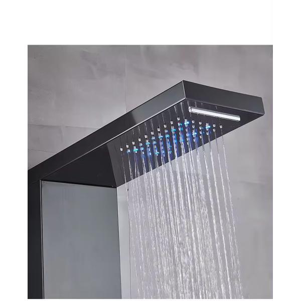LED Bathroom Shower Set with Stainless Steel Multi Function Shower Tower Panel System