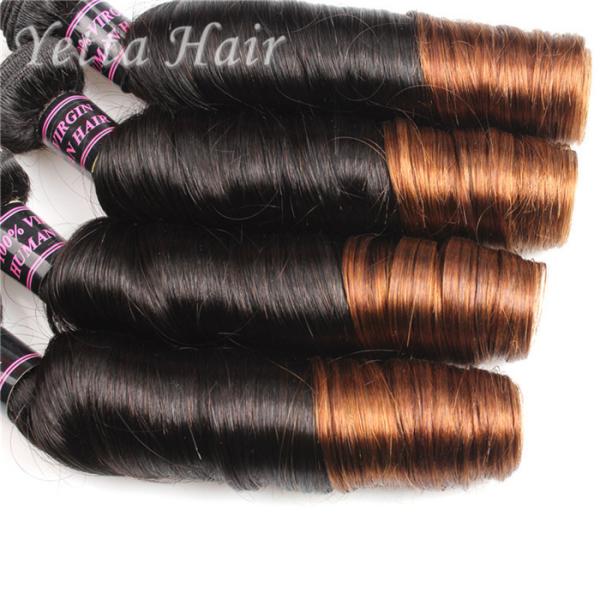 Colored Ombre Indian Human Hair Weave Egg Curl No Any Bad Smell