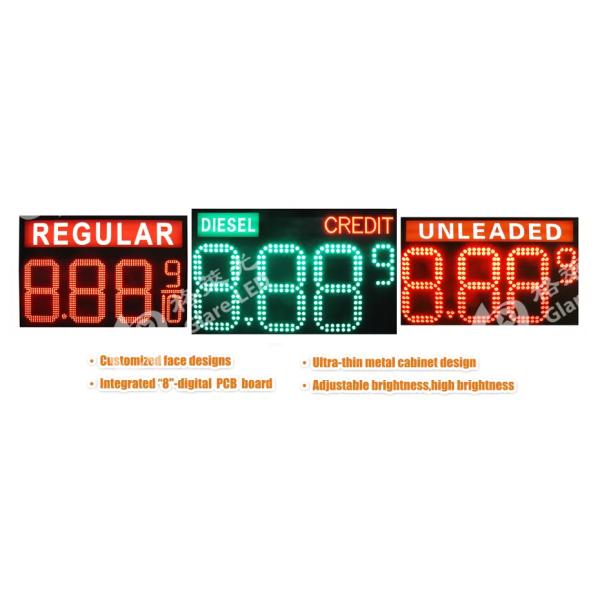 110 230ВАК 60 дюймовый красный янтарь зеленый синий белый масляный газовый дисплей для заправочной станции