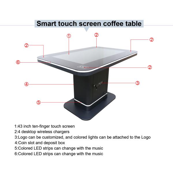 43'' 49'' 55'' Lcd Touch Screen Kiosk , Lcd Smart Touch Table For Bar