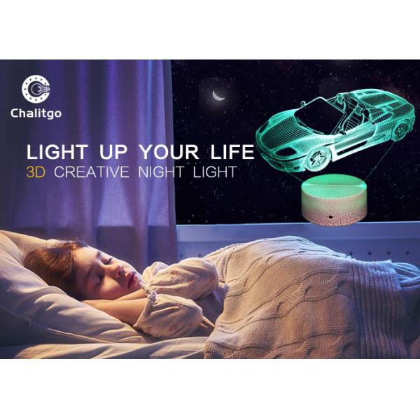 Car 3D LED Illusion Lamps 7 Colors Boys Bedrooms 3 AA Battery With Timer