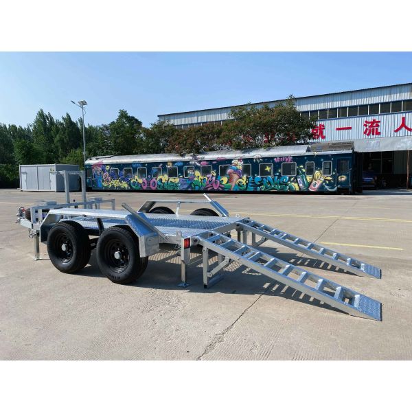 Remorque de chantier ATM 4000kg pour engins agricoles, petite excavatrice, argent