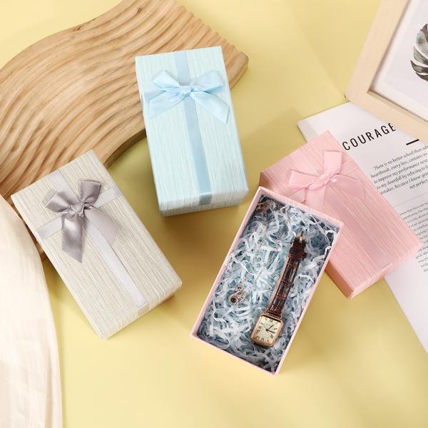 Rectangular Gift Box With Lid And Simple Bow Decoration Paper Box Manufacturers Wholesale