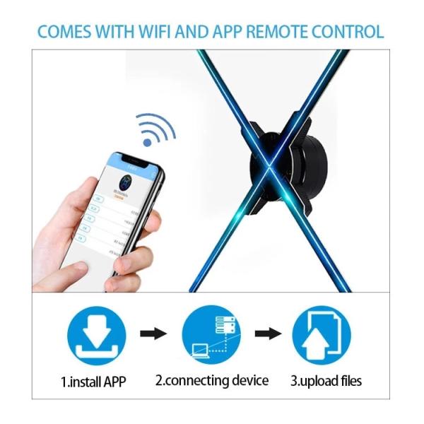 Newest Innovative APP WIFI Control 3D Fan Hologram Advertising Display Machine