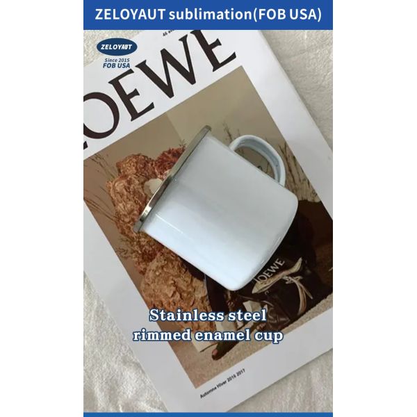 Factory Direct White Stainless Steel Enamel Cup for Sublimation Personalized Design for Promotional & Business Gifts