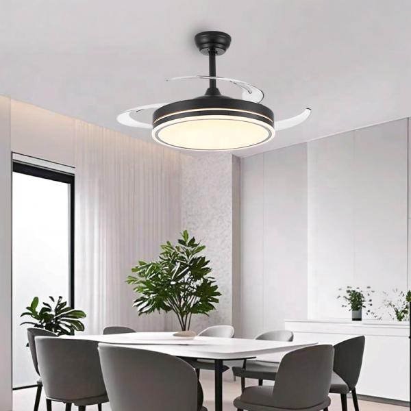 Contemporary Ceiling Light With Fan For Home Or Villa Metal Iron Copper For Ambient Lighting