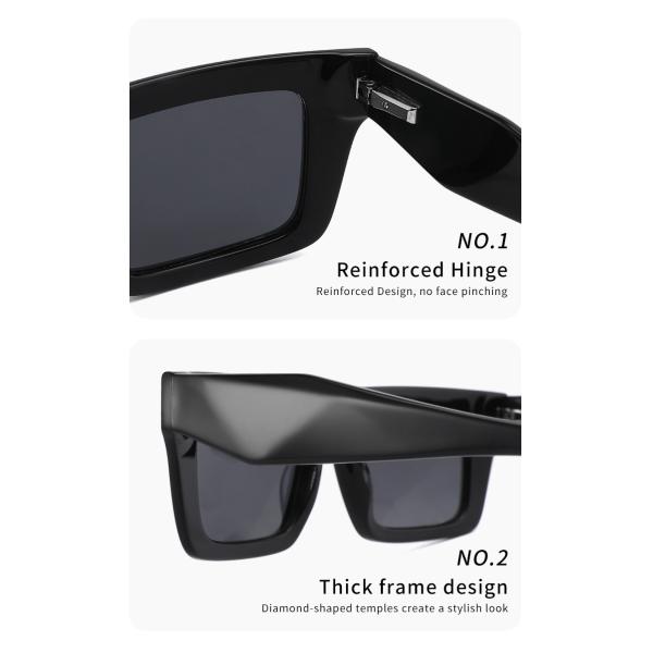 Солнечные очки ацетата Unisex объектива TAC квадратные толщиной обрамляют 2 цвета