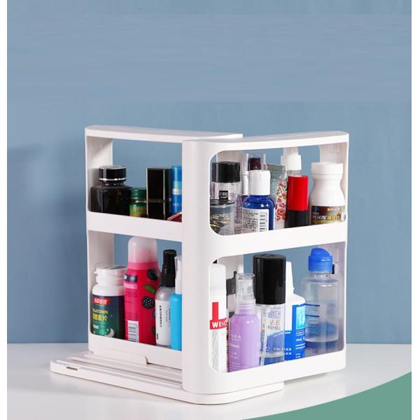 Convenient Rotation 2 Tier Rotating Spice Rack for Pull Out Kitchen Cabinet Storage