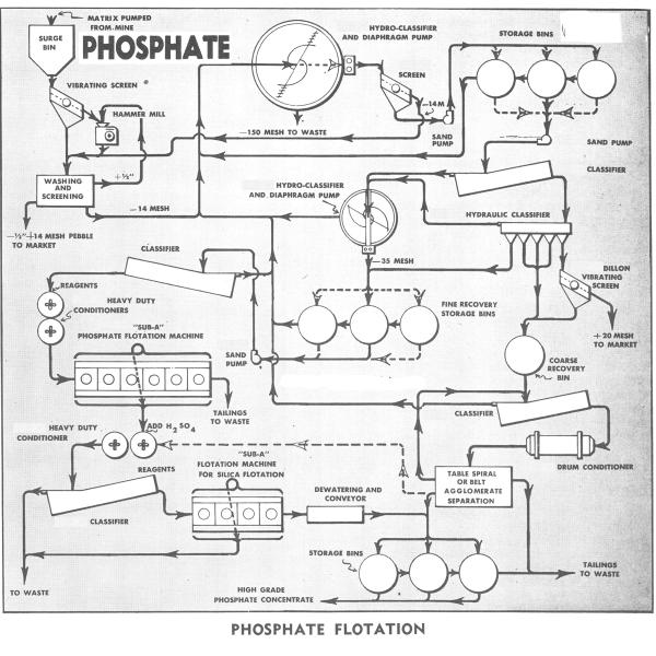 Завод переработки минерального сырья флотирования руды фосфата 120TPH
