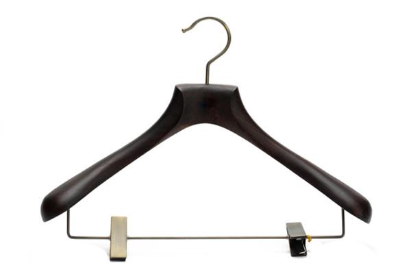 Betterall Steady Closet Complete Pearl Nickel Clips Wood Coat Hanger
