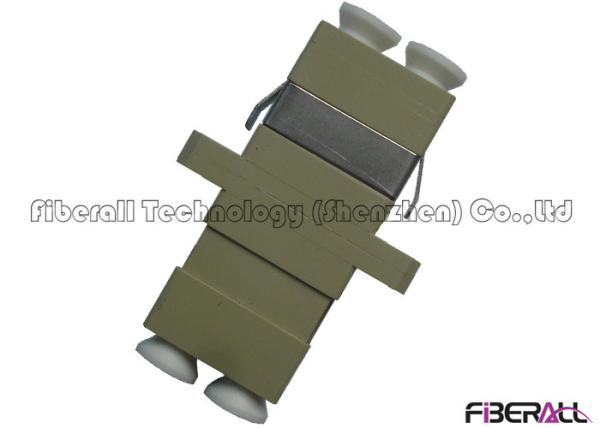 Two Ports Fiber Optic Connector Adapters , LC To LC Fiber Coupler With Slots