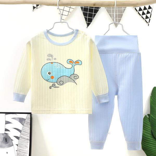 Os pijamas das crianças da casa ajustam a roupa Sleeved longa do terno da calças do algodão