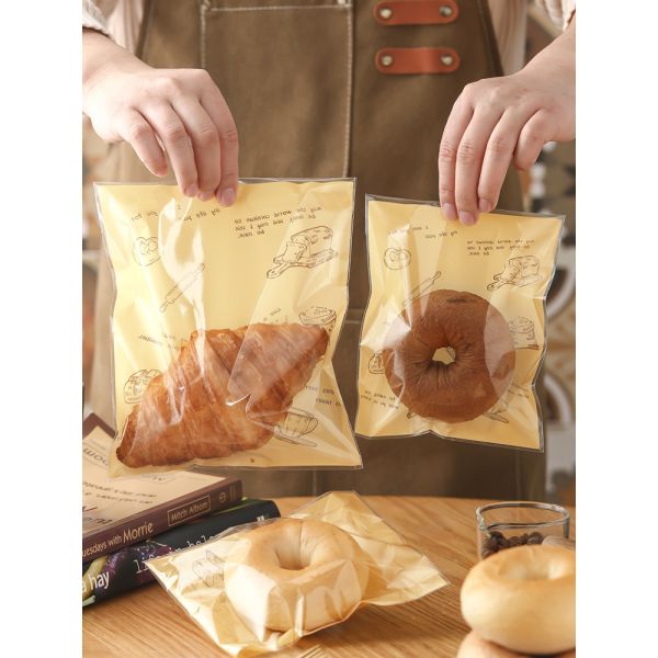 Custom Flat Opp Plastic Bread Transparent Clear Food Packing Bag