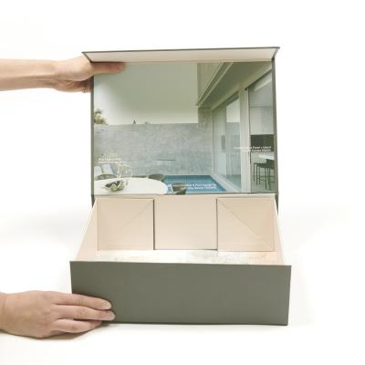 Caixa de embalagem de presente cosmética rígida de fechamento magnético personalizado com design de luxo