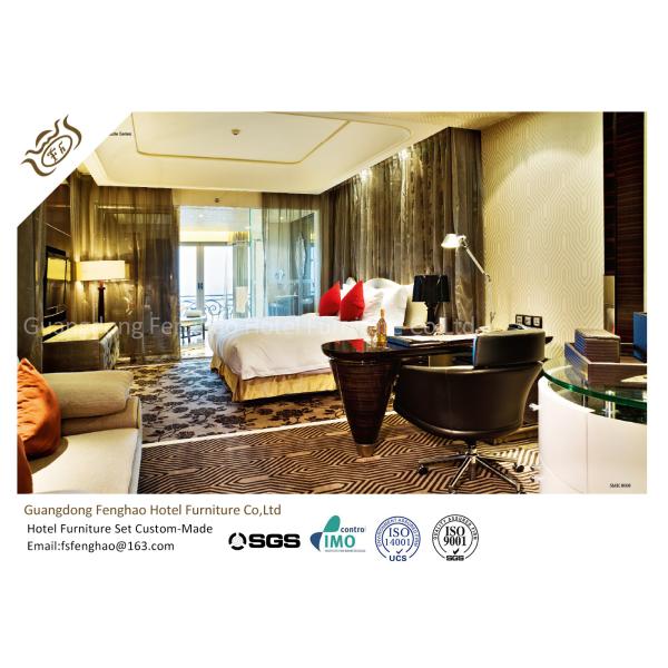 Luxury Bedroom Set King Size Commercial Hotel Furniture for Single / Double Room With Leather Chair