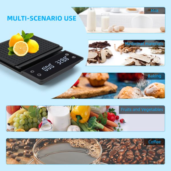 Digital Kitchen Scale with 0.1g Accuracy and 3kg Capacity High Precision LCD Electronic Weighing Scale