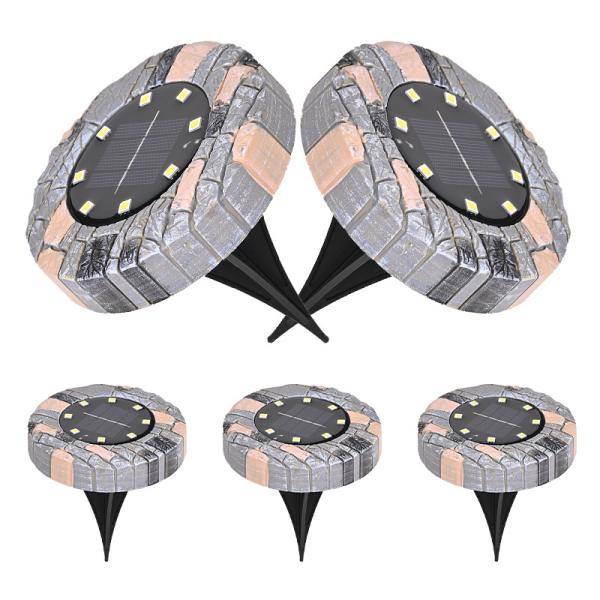 8 LED Solar Garden Light Outdoor Solar Powered Buried Lamp with Long Lifespan 20000h
